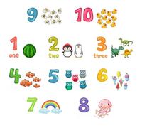 OSOLADY Adesivo da Parete Numerico Educativo in Pvc per Cameretta, Decorazione Murale per Asilo e Scuola Materna, Decalcomania Didattica Facile da Applicare e Rimuovere per Spazio