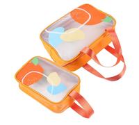 OSOLADY Borsa Da Toilette Trasparente 2 Pezzi Set Piccolo e Medio Per Articoli Essenziali Da Viaggio Donna Design Compatto e Separazione Umido-secco Per Viaggi e Gite