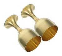 OSOLADY Calici in Lega di Rame Dorati 2 Pezzi, Calici Decorativi Buddisti Resistenti per Offerte e Cerimonie, Coppe Compatte Stelo Alto per Comunione e Altare Sacro