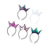 OSOLADY Cerchietti per Chioma Corona 5 Pezzi Paillettes Scintillanti, Accessori per Feste e Uso Quotidiano, Decorazione Chioma per Bambine e Nipoti Stili multipli