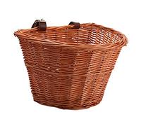 OSOLADY Cestino Anteriore in Intreccio Naturale per Ragazzo Ragazza, Cestino Intrecciato a Mano, Robusto e Leggero per Manubrio Bicicletta, Ampio Spazio Portaoggetti per Passeggiate All'aperto