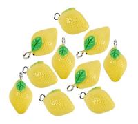 OSOLADY Charms Limoni Piatti in Resina Gialli 10 Pezzi per Gioielli Frutta, per Progetto Art Craft e Festa Estiva Braccialetto Ciondolo Facile da Usare