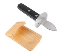 OSOLADY Coltello per Ostriche 2 Pezzi in Acciaio Inox con Protezione in Bambù, Facile da Usare per Aprire Conchiglie di Capesante e Vongole Colore Casuale