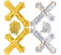 OSOLADY Confetti di Plastica a Forma di Croce Glitterata per Cerimonie e Feste, Superficie Liscia e Riutilizzabile, 2 Borse Colore Assortito per Decorazioni da Tavolo