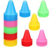 OSOLADY Coni Coni Sportivi per Allenamento Calcio 50 in Plastica Leggeri e Compatti per Pratiche di Slalom Colore Casuale per Esercizi e Pattinaggio su Rotelle in Aula