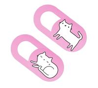 OSOLADY Copertura per Webcam Scorrevole 2 Pezzi per Privacy Pc e Laptop, Protezione Anti-sbirciatina in ABS Rosa Gatto, Coperture Adesive Sicurezza Contro Hacking e Spionaggio