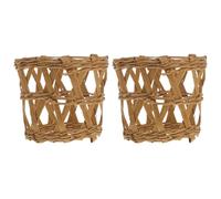 OSOLADY Coperture per Bicchieri in Paglia 2 Pezzi, Maniche Termiche Protettive Antiscottatura, Design Semplice per Tavola da Pranzo All'aperto e Feste in Giardino Colore Colore Casuale