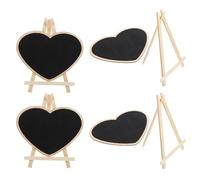 OSOLADY Lavagna in Legno Supporto 4 Pezzi, Cartello da Tavolo per Scrivere Gesso, Lavagna Verticale Decorativa e Uso Ufficio, Ornamento Funzionale per Casa e Scuola