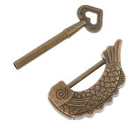 OSOLADY Lucchetto in Lega di Zinco Oro Vintage a Forma di Pesce Forte e Sicuro, Portatile, per Scatole Retrò e Piccoli Contenitori in Viaggio