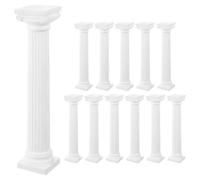 OSOLADY Mini Colonna Romana Decorativa 12 Pezzi in Plastica Bianca | Micro Paesaggi e Diorami, Design Realistico ed Elegante, Adatta a Giardino e Scena in Miniatura