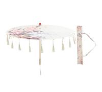 OSOLADY Ombrello in Stile Cinese per Danza e Fotografia, di Seta e Legno Beige, Decorazione Elegante per Spettacoli Teatrali e Servizi Fotografici