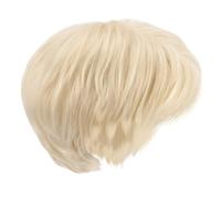 OSOLADY Parrucca Resistente ad Alta Temperatura in Fibra Chimica Oro Corta Uomo Design Elegante, Facile da Curare e Riutilizzabile per Teatro e Feste