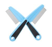 OSOLADY Pettine a Denti Fini in Acciaio Inossidabile e Plastica e Animali, 2 Pezzi, Rimuove Forfora e Corpi Estranei, Design Confortevole e Resistente