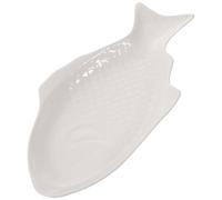 OSOLADY Piatto Creativo in Ceramica Bianca 28 CM - Piatto da Portata per Sushi e Pesce - Indicato per Casa e Ristorante