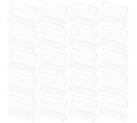 OSOLADY Porta Etichette in Acrilico Trasparente da Tavolo l 60x40mm 25 Pezzi Supporto Inclinabile per Menu, Cartelli e Numeri Tavolo, Espositore Monofacciale per Ufficio e Ristoranti