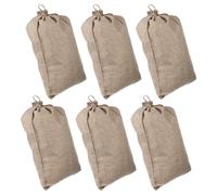 OSOLADY Sacchetti Riutilizzabili Coulisse 6 Pezzi 30x40 CM in Juta | Aglio e Verdure, Mantiene Pulito e Asciutto, Colore Kaki, Uso in Mercato e Negozio, Confezione da Sei