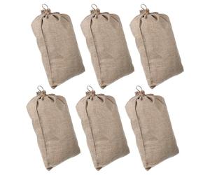 OSOLADY Sacchetti Riutilizzabili Coulisse 6 Pezzi 30x40 CM in Juta | Aglio e Verdure, Mantiene Pulito e Asciutto, Colore Kaki, Uso in Mercato e Negozio, Confezione da Sei
