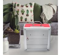 OSOLADY Scatola di Raccolta Fondi in Metallo con Lucchetto Cassetta Lettere Trasparente Blocco Sicuro per Suggerimenti e Donazioni Dimensioni per Uffici e Luoghi Pubblici