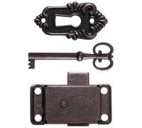 OSOLADY Serratura per Mobili Antichi con Chiave Marrone in Lega di Zinco e Ferro, Design Vintage con Protezione Affidabile e Facile Installazione per Decorazioni Domestiche