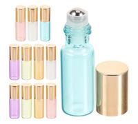 OSOLADY Set 12 Flaconi Roll-on in Vetro per Oli Essenziali da 5 Ml, Bottiglie Portatili Sfera in Acciaio Inox, Chiusura Ermetica Anti-perdita, per Viaggio e Miscele di Profumi
