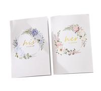 OSOLADY Set 2 Libri dei Voti Nuziali in Carta per Sposa e Sposo, Quaderni per Giuramenti Matrimoniali, Forniture per Banchetti e Feste di Nozze Design Semplice ed Elegante, per Cerimonie