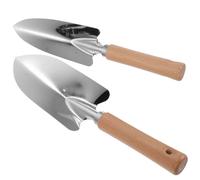 OSOLADY Set 2pezzi Cazzuola Giardinaggio in Acciaio Inossidabile Manico in Legno, Leggera e Resistente per Mescolare Terriccio e Fertilizzante in Giardino e Fattoria