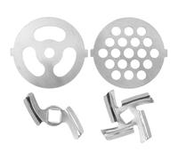 OSOLADY Set 4 Pezzi Piastra e Lama Sostitutiva per Tritacarne in Metallo e Acciaio Inox, Accessori per Tagliacarne Elettrico, Parti Ricambio per Utensili da Cucina Domestici