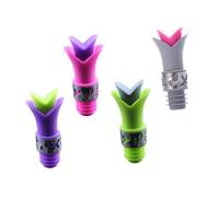 OSOLADY Set 4 Pezzi Tappi per Bottiglie di Vino in Silicone Versatore e Sigillo D'aria, Design Creativo a Forma di Giglio, Antigoccia per Hotel e Locali Colore Casuale