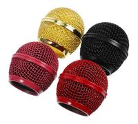 OSOLADY Set 4 Pezzi Testine Microfono in Metallo Colorate Griglia di Ricambio Rete per Microfono Cablato e Wireless Copertura Resistente per Registrazioni e Live Performance
