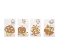 OSOLADY Set 4pezzi Morsetti per Note in Legno e Metallo Design Animali per Ufficio e Casa, Clip per Biglietti da Visita per Decorazioni di Matrimoni e Ambienti Caldi Stili Multipli