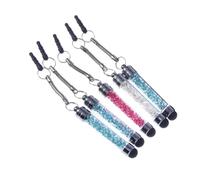 OSOLADY Set 5 Penne Touch Capacitive Strass per Tablet e Telefono, Mini Penna in Alluminio e Cristallo, Non Graffia lo Schermo, da Portare in Borsa o Telefono Colore Colore Casuale
