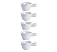 OSOLADY Set 5 Pezzi Contenitori per Salsa in Ceramica Bianca da 100ml, Brocche Pratiche e Finemente Lucidate per Locali di Ristorazione e Dessert