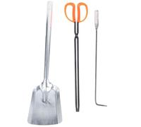 OSOLADY Set Attrezzi per Caminetto 3 Pezzi Pala Carbone Media, Attizzatoio e Gancio per Fuoco, in Materiale Resistente e Superficie Liscia, per Uso Domestico e Barbecue Invernale