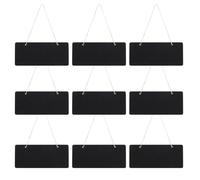 OSOLADY Set da 10 Lavagnette Piccole in Legno Nero da Appendere, Resistenti e Lucidate, Perfette per Patio e Balcone, come Lavagna Memo e Segnaposto Decorativo