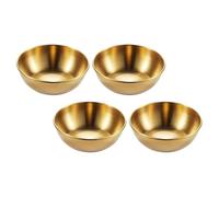 OSOLADY Set da 4 Piatti di Salsa in Acciaio Inox Dorato, Contenitori per Spezie e Condimenti per Cucina e Servizio Ristorazione, Piatti Portata per Antipasti e Aperitivi