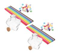 OSOLADY Set di 2 Bottiglie dei Desideri a Forma di Stella in Plastica con Tappo, Contenitori Decorativi Colorati per Origami, Barattoli Multifunzionali per Messaggi e Piccoli Oggetti,