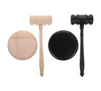 OSOLADY Set di 2 martelletti in legno e blocco sonoro - Martello da giudice dal suono forte e chiaro, ideale per giudici, presidenti, banditori d'asta, presidenti di club e organizzazioni -