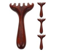 OSOLADY Set di 4 massaggiatori per cuoio capelluto in legno - Pettine massaggiante per la testa per un rilassamento profondo - Strumento per il massaggio del cuoio capelluto, ideale come regalo per la