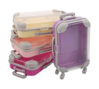 OSOLADY Set di 4 mini scatole a valigetta per ciglia finte: organizer da viaggio per ciglia finte - Scatola porta trucchi portatile, trolley per cosmetici e vassoio per