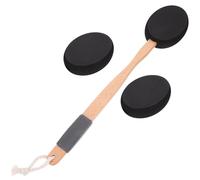 OSOLADY Spazzola da Bagno Applicatore Versatile con Manico in Legno e Testina in Eva Nera per Lavare la Schiena per Lozione e Massaggio Corpo