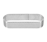 OSOLADY Stampo per Torta Ovale Microforato 9,4 Cm in Acciaio Inox 304, Anello Mousse per Crostate e Tartellette, Accessorio per Dessert e Quiche da Forno