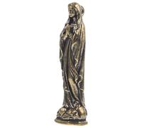 OSOLADY Statuina della Vergine in Ottone Dorato, Decorazione Religiosa Miniatura per Casa e Ufficio, Elegante e Salvaspazio
