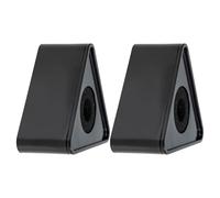 OSOLADY Supporto Microfono Triangolare in Abs Nero Logo e Bandiera, Set 2 Pezzi, Leggero e Portatile, per Interviste e Trasmissioni Professionali