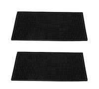 OSOLADY Tappetino Resistente al Calore in Silicone Nero 12" X 6" 2 Pezzi per Piastra e Ferro Arricciacapelli Antiscivolo Protezione Termica per Uso Professionale e Domestico in
