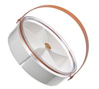 OSOLADY Vassoio e Funzionale Diviso Bianco Porta Snack in Pet e Pp con Design a Scomparti Multipli, Elegante per Conservare Frutta Secca e Biscotti Durante o Banchetti