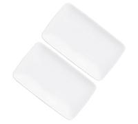 OSOLADY Vassoio Porta Gioie in Ceramica Bianco 2 Pezzi, Design Semplice e Robusto, per Servire Dolci e Organizzare Accessori Stile Unico
