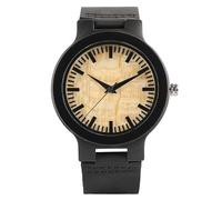 OSOLVE Bracciale in pelle I migliori regali per gli innamorati Coppia Luxury Royal Beige Quadrante Orologio al quarzo in legno di ebano Regali di San Valentino in vera pelle nera in legno naturale