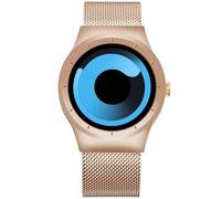 OSOLVE Bracciale in pelle The Round Minimalist Men New Concept Orologio con quadrante a spirale Cinturino in acciaio inossidabile Orologio al quarzo popolare di moda