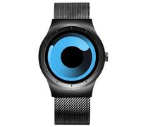 OSOLVE Bracciale in pelle The Round Minimalist Men New Concept Orologio con quadrante a spirale Cinturino in acciaio inossidabile Orologio al quarzo popolare di moda