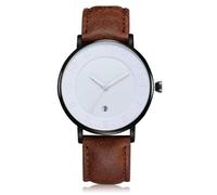 OSOLVE Bracciale in pelle The Round Minimalist Men Ultra Thin Watches Orologio al quarzo dal design semplice e alla moda con cinturino in pelle